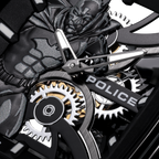 Police Batman Limited Edition Men’s Black Skeleton Dial Silicone Watch