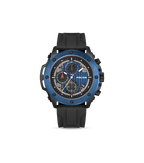 Police Black & Blue Case Watch with Black & Blue Dial and Silicone Strap Set