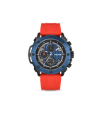 Police Black & Blue Case Watch with Black & Blue Dial and Silicone Strap Set