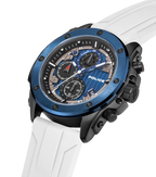 Police Black & Blue Case Watch with Black & Blue Dial and Silicone Strap Set
