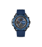 Police Black & Blue Case Watch with Black & Blue Dial and Silicone Strap Set