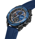 Police Black & Blue Case Watch with Black & Blue Dial and Silicone Strap Set