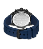 Police Black & Blue Case Watch with Black & Blue Dial and Silicone Strap Set