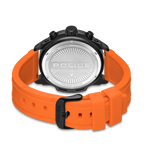 Police Gunmetal & Black Case Watch with Black Dial and Silicone Strap Set
