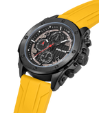 Police Gunmetal & Black Case Watch with Black Dial and Silicone Strap Set