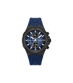 Police Case, Black To Blue Dial, Blue Silicon watch