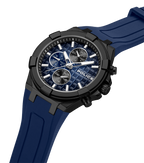 Police Case, Black To Blue Dial, Blue Silicon watch