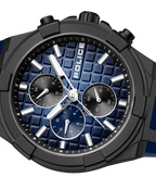 Police Case, Black To Blue Dial, Blue Silicon watch