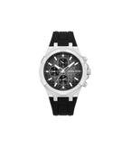 Police Case, Black To Charcoal Dial, Black Silicon Watch