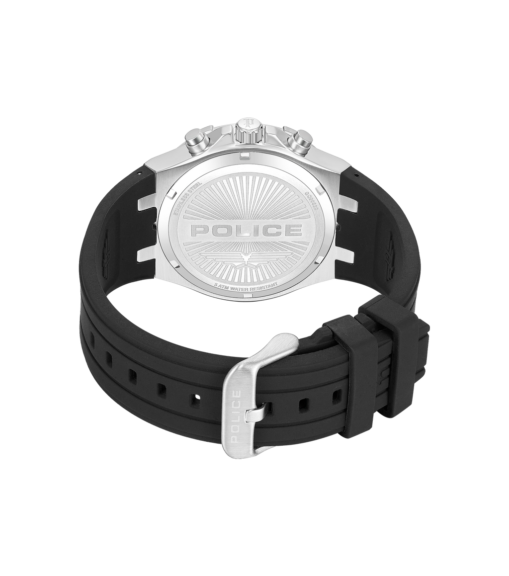 Police Case, Black To Charcoal Dial, Black Silicon Watch