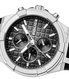 Police Case, Black To Charcoal Dial, Black Silicon Watch