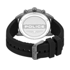 Police Green Dial Chronograph Watch Gunmetal Case Black Silicone Strap