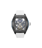 Police Gun & Blue Dial, White Silicon Strap Watch