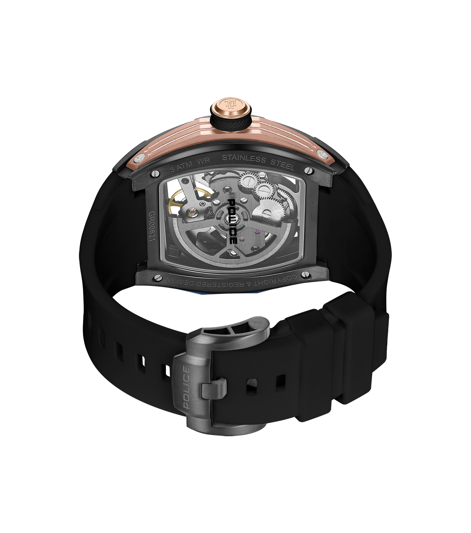Police Gun Dial, Black Silicon Strap Police Gun Dial, Black Silicon Strap