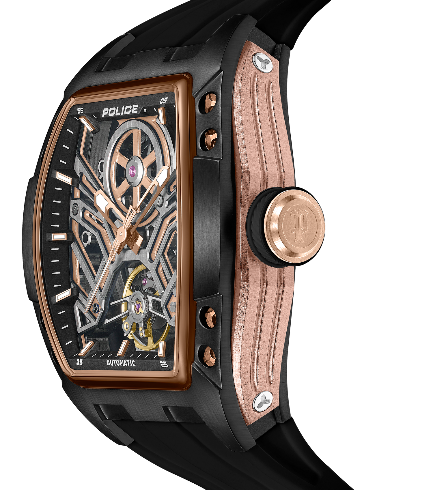 Police Gun Dial, Black Silicon Strap Police Gun Dial, Black Silicon Strap