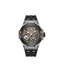 Police Grey TR90 & Black Case Watch with Gunmetal and Rose Gold Dial, Black Silicone Strap