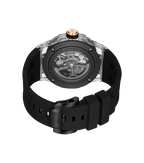 Police Grey TR90 & Black Case Watch with Gunmetal and Rose Gold Dial, Black Silicone Strap