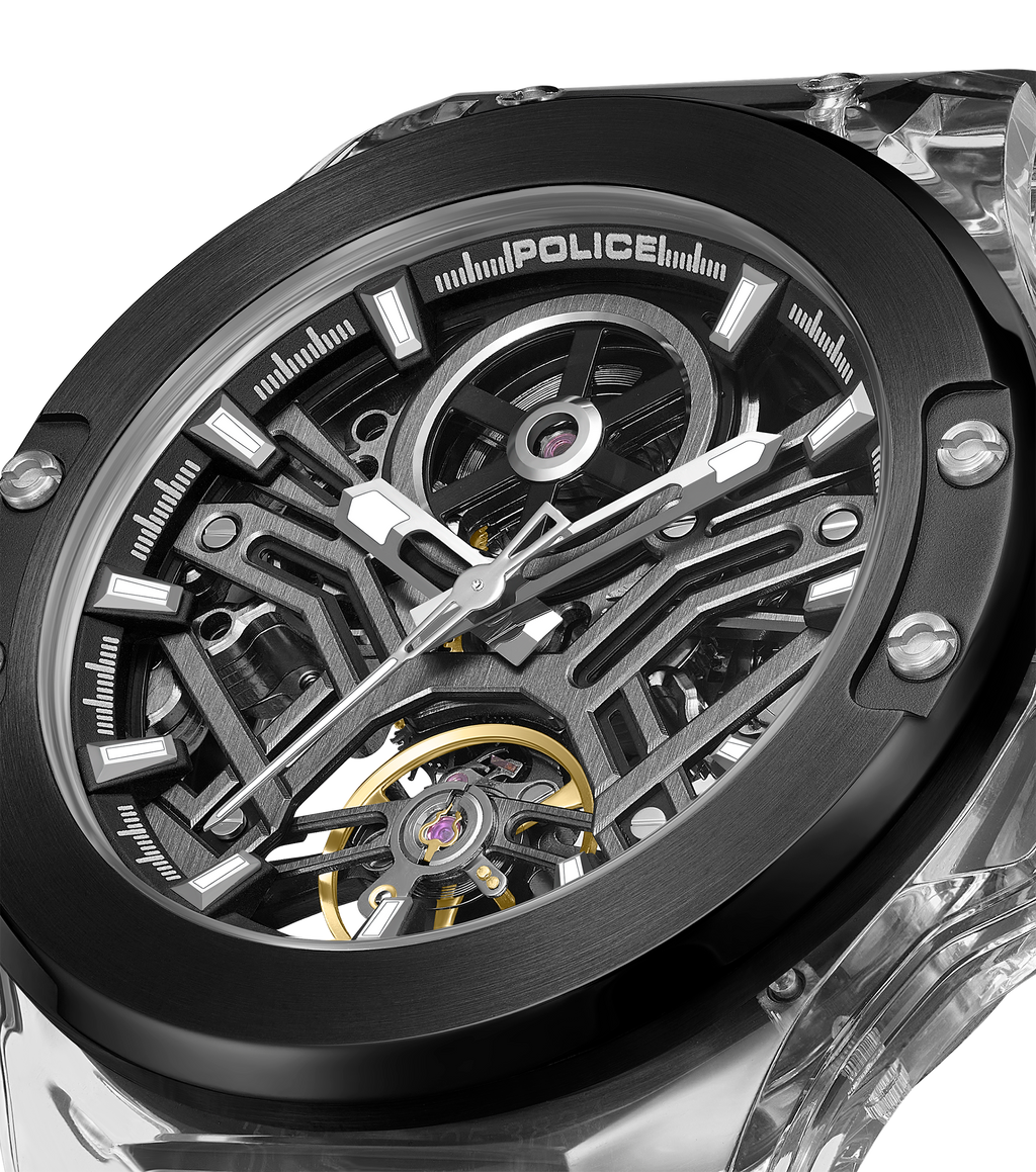 Police Black TR90 Case Watch with Black & Gunmetal Dial and Black Silicone Strap