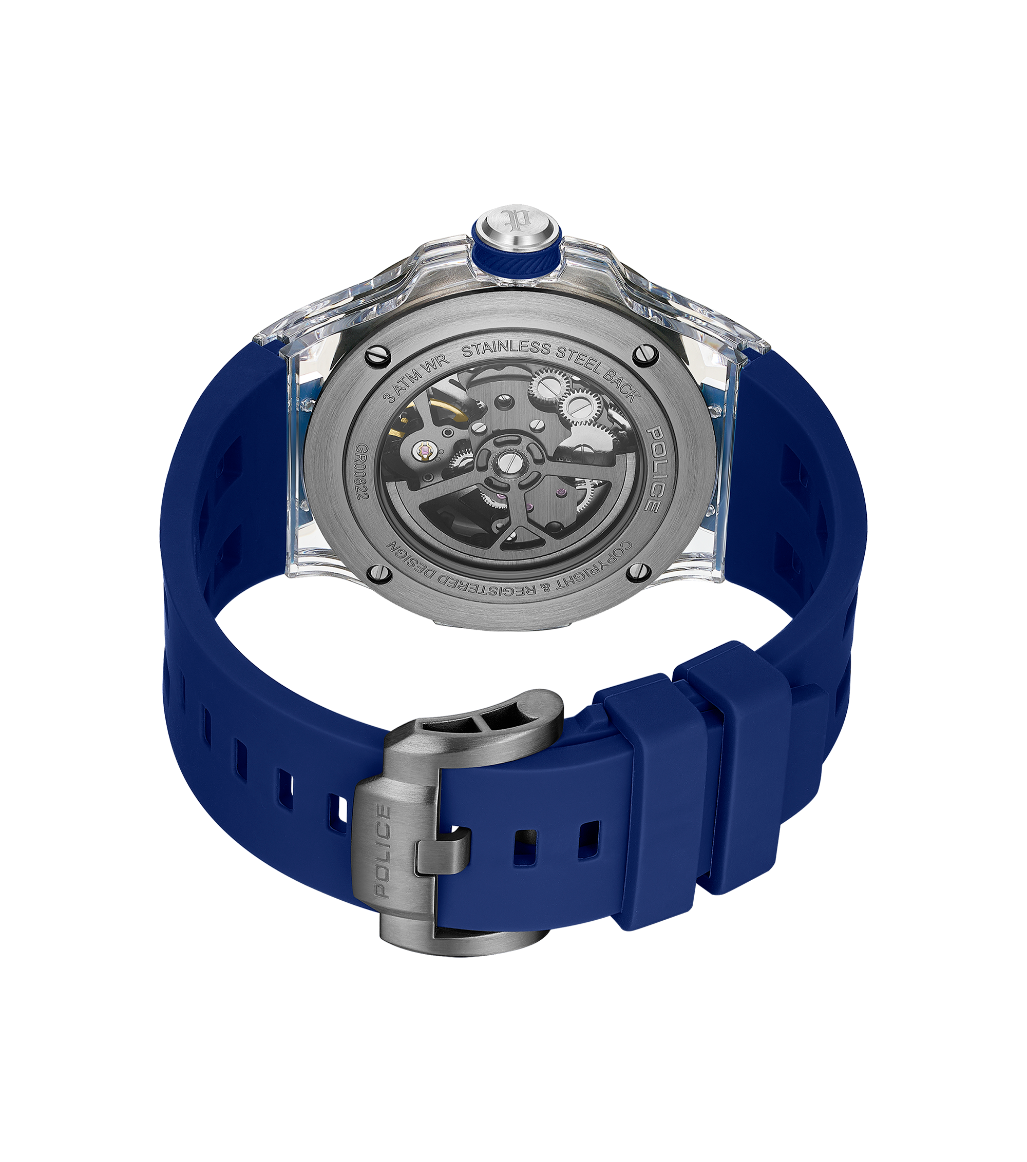 Police Gun Blue Case Watch with Blue Dial & Blue Silicone Strap