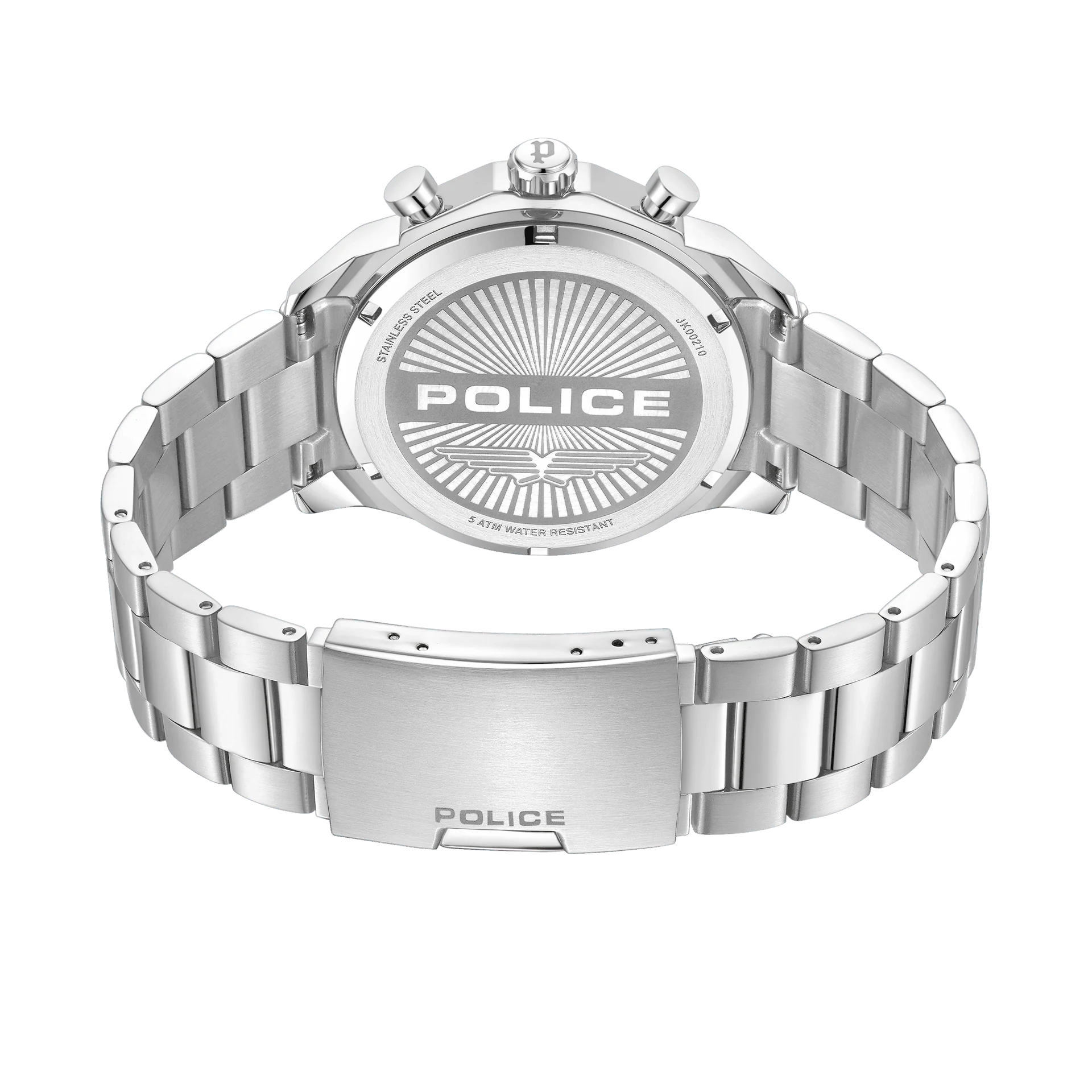Police Rangy Gents Black Dial Stainless Steel Watch