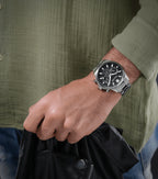 Police Rangy Gents Black Dial Stainless Steel Watch