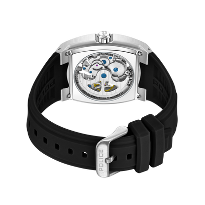 Police Steel Case, Black  Dial, Black Silicone