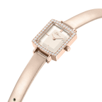 Police Women’s Rose Gold Crystal Bezel White Dial Leather Watch