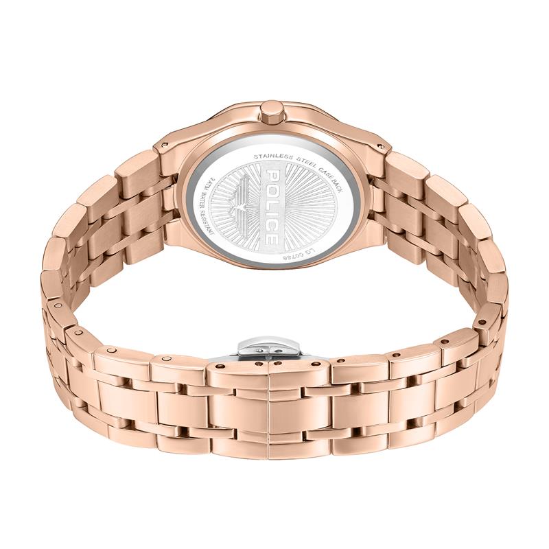POLICE Women's Moonlight 32mm Rose Gold-Plated Watch with White Mother-of-Pearl Dial