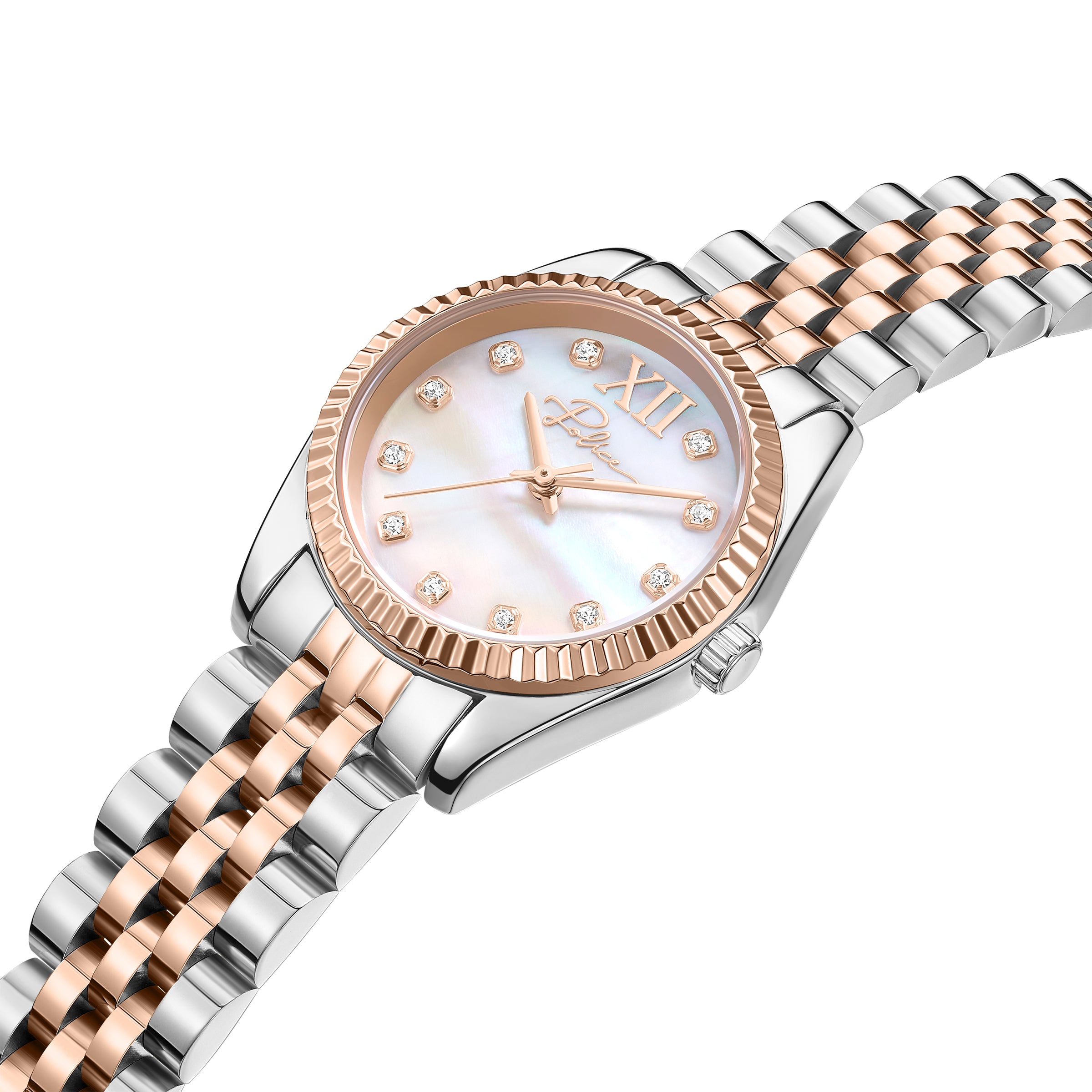 Police Women's Flute Watch 28mm White Mother of Pearl Dial Rose Gold-Tone Bezel and 316L Stainless Steel Bracelet Secondary image