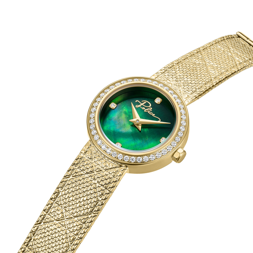 Police Flare Women's 26MM Gold Analog Metal Strap Watch