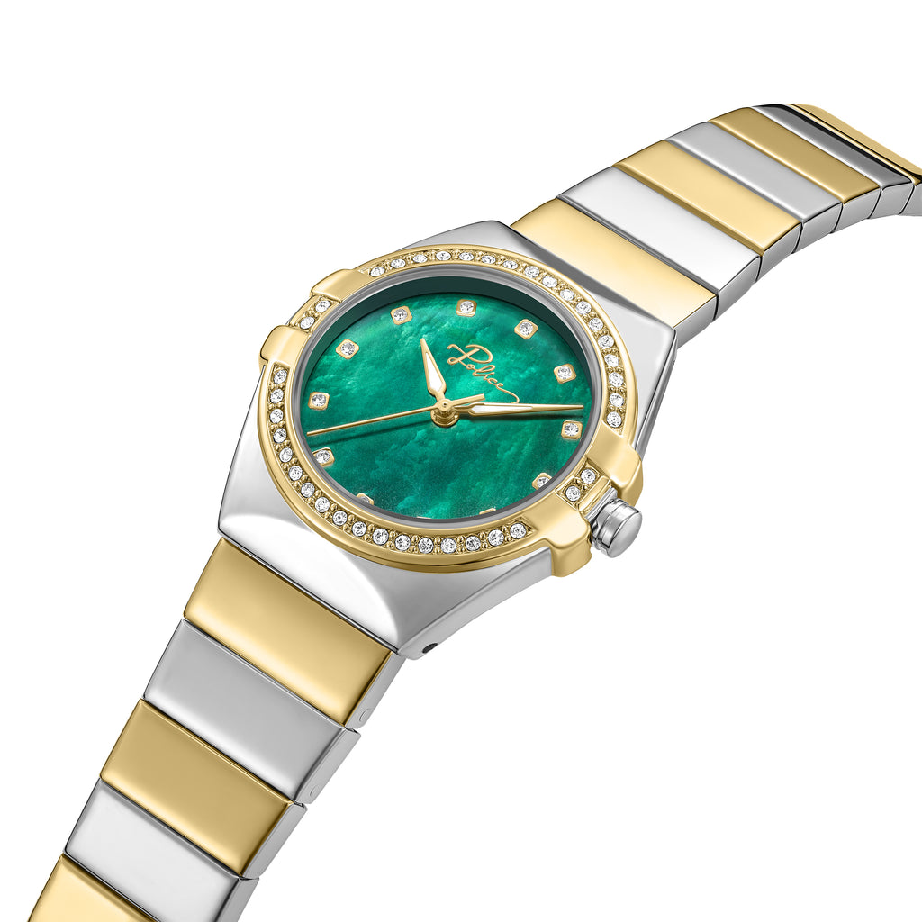 Police Cosmos Women's 33MM Dual Tone Analog Metal Strap Watch