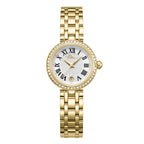 Police Denali Women's 36mm Watch with Silver Dial, Gold-Plated Hands & Gold-Plated 316L Stainless Steel 5-Link Bracelet