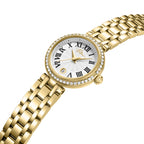 Police Denali Women's 36mm Watch with Silver Dial, Gold-Plated Hands & Gold-Plated 316L Stainless Steel 5-Link Bracelet