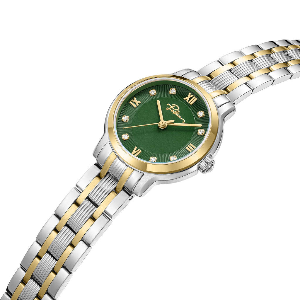 Police Women's 27mm Two-Tone Watch with Green Dial