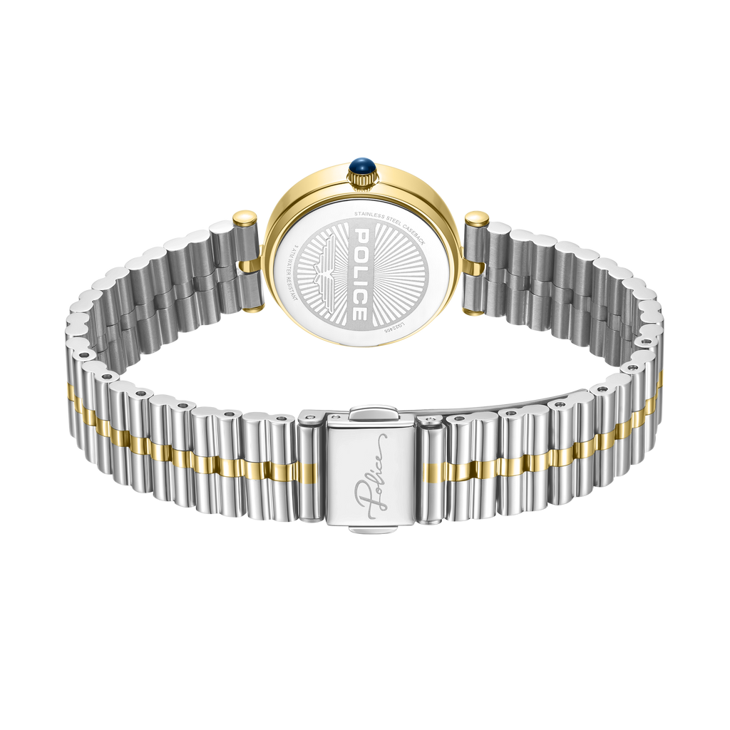 Police Women’s Two-Tone Crystal Bezel Green Dial Watch