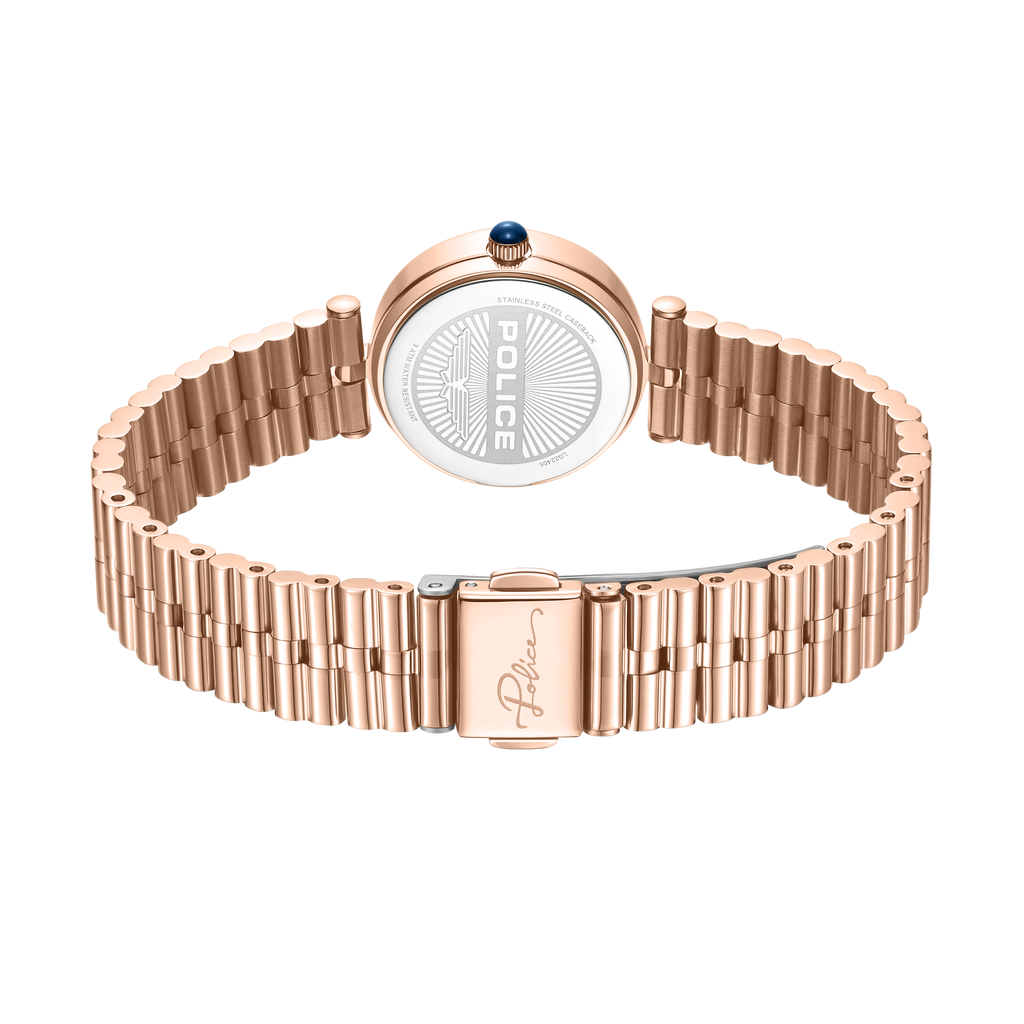 Police Women’s Rose Gold Crystal Bezel Pink Dial Watch
