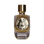Gold-toned PARFUM DE MAHZEN Supreme Oudh Extrait De Parfum bottle with clear faceted glass and an ornate black and cream 'M'