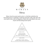 Parfum De Mahzen Huma Extrait De Parfum scent notes: Fruity top, floral and spicy middle, warm woody gourmand base.