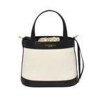 PIUMELLI Noya Canvas and Leather Bucket Bag with Drawstring Closure
