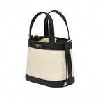 PIUMELLI Noya Canvas and Leather Bucket Bag with Drawstring Closure