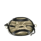 PIUMELLI Noya Canvas and Leather Bucket Bag with Drawstring Closure