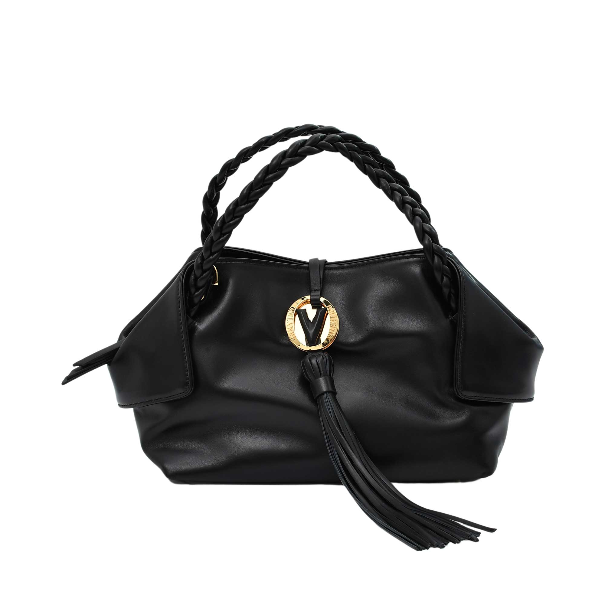 Orlandi Valentino Women's Leather Braided Handle Tote