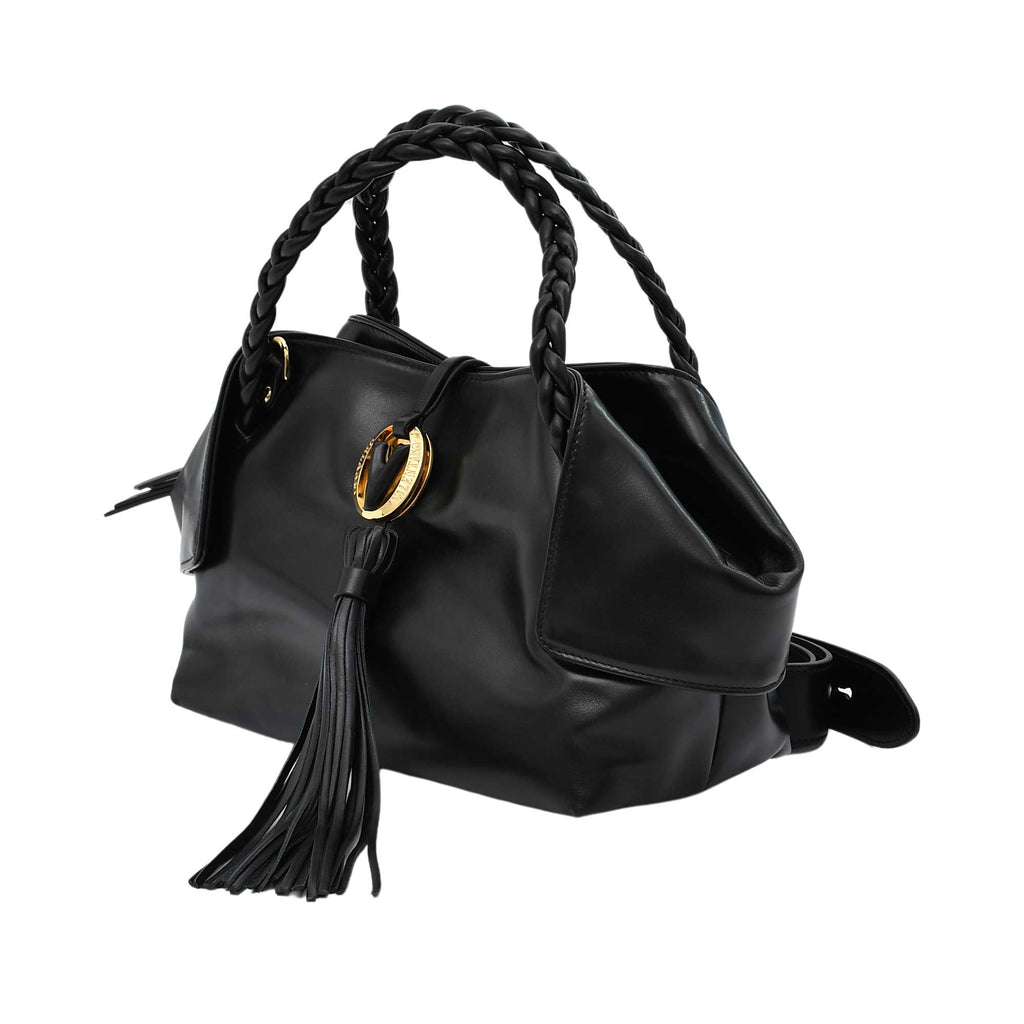 Orlandi Valentino Women's Leather Braided Handle Tote
