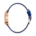 Saint Honoré Paris Rose Gold IP Diamond Blue Dial Blue Strap Watch