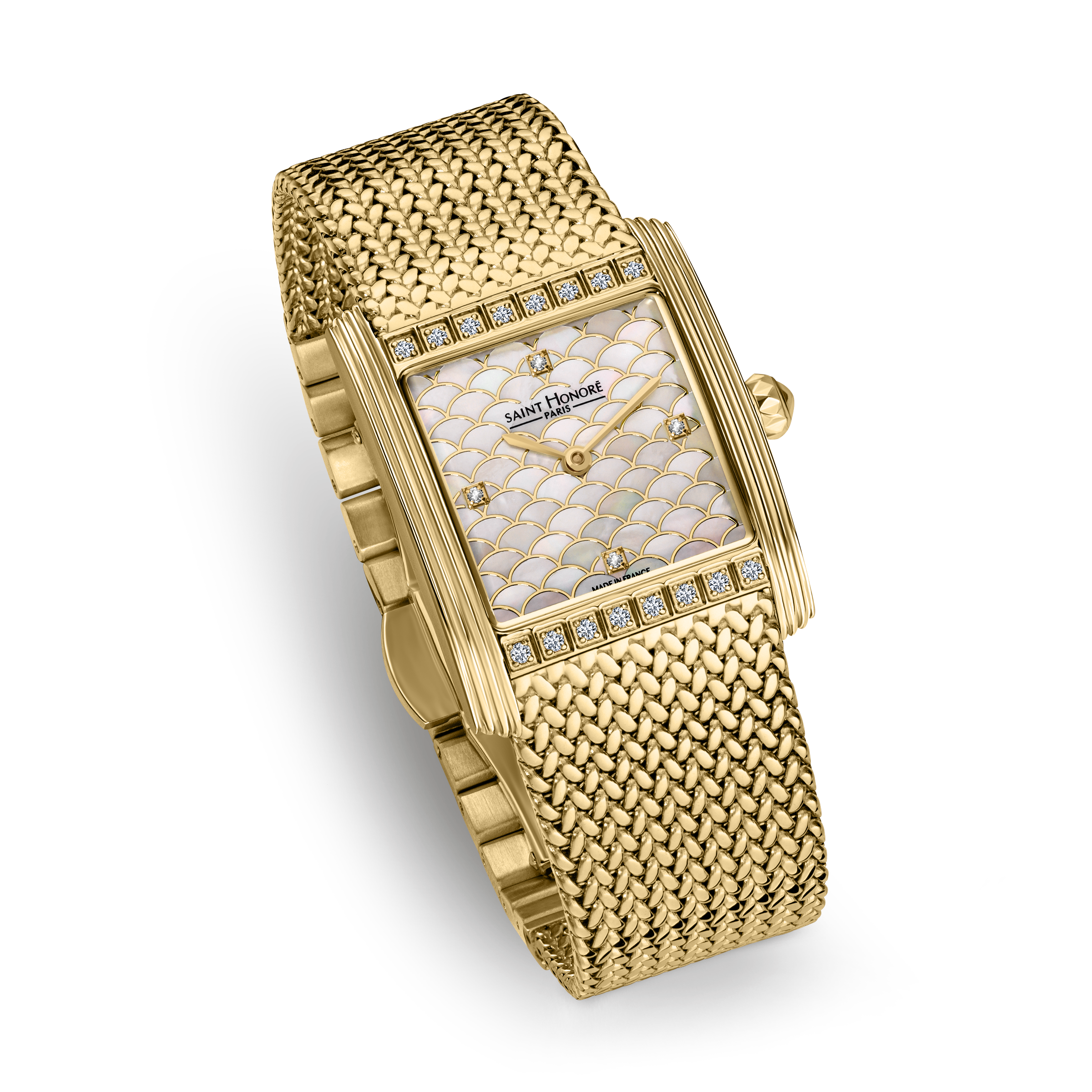 Saint Honoré Women’s 26mm Gold-Tone Mother-of-Pearl Diamond Watch