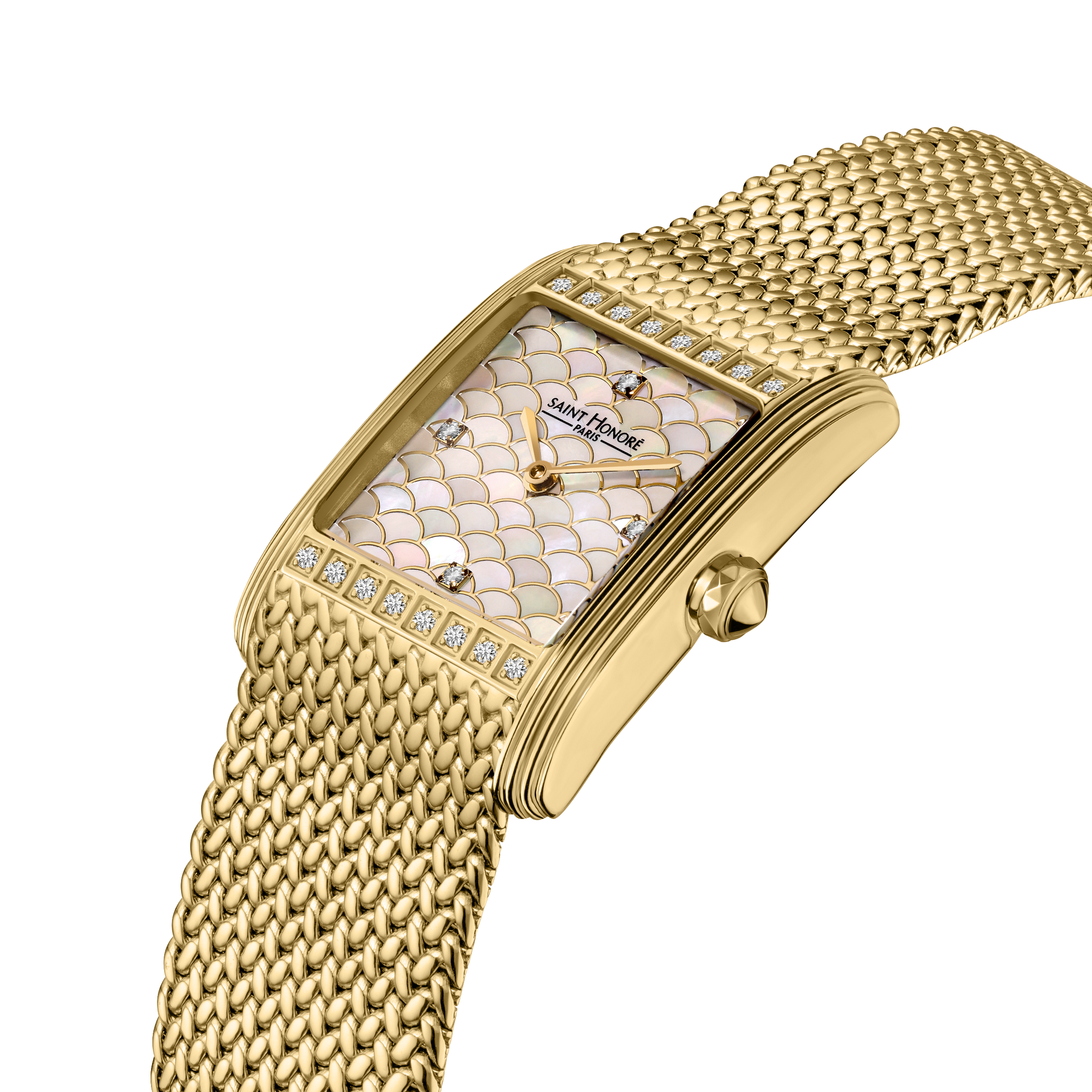 Saint Honoré Women’s 26mm Gold-Tone Mother-of-Pearl Diamond Watch