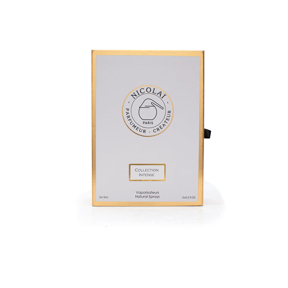 Parfums de Nicolai Coffret with Patchouli, New York and Musc Eau de Parfum travel sprays 3x15ml