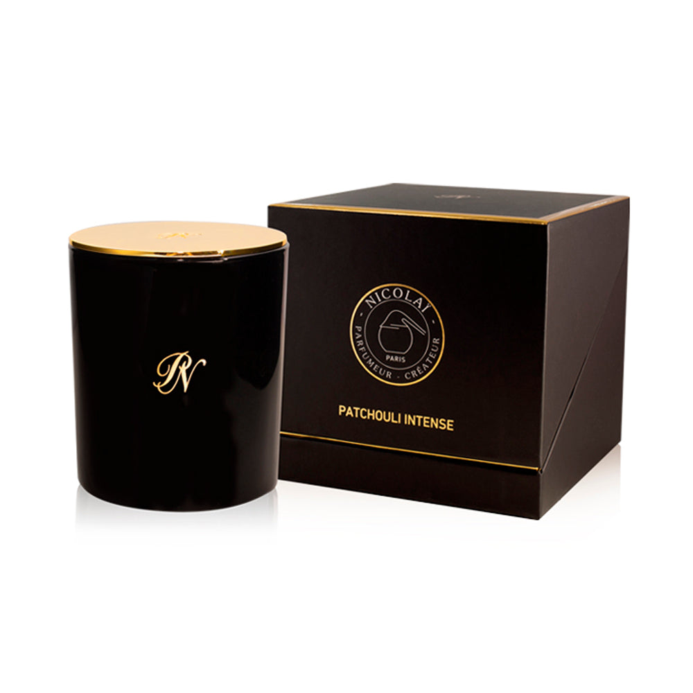 Parfums de Nicolai Patchouli Intense scented candle 320g luxury home fragrance available online at Paris Gallery Qatar
