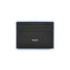 Police Aile men’s black genuine leather card case with blue trim and multiple card slots
