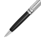 Police Amasis black enamel ballpoint pen with stainless steel trims textured design luxury writing instrument Paris Gallery Qatar Shop the Latest Online